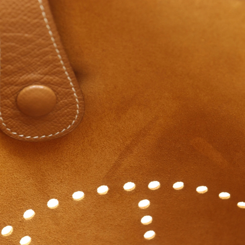 Hermes Evelyne 1 GM Shoulder Bag, Courchevel Leather, Gold, 1998 Model, Brown... - Picture 6 of 14